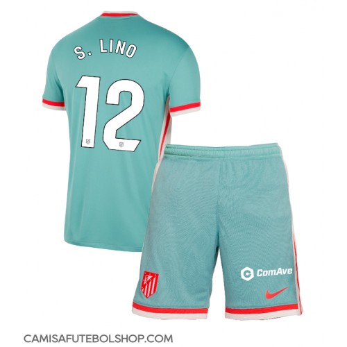 Camisa de time de futebol Atletico Madrid Samuel Lino #12 Replicas 2º Equipamento Infantil 2024-25 Manga Curta (+ Calças curtas)